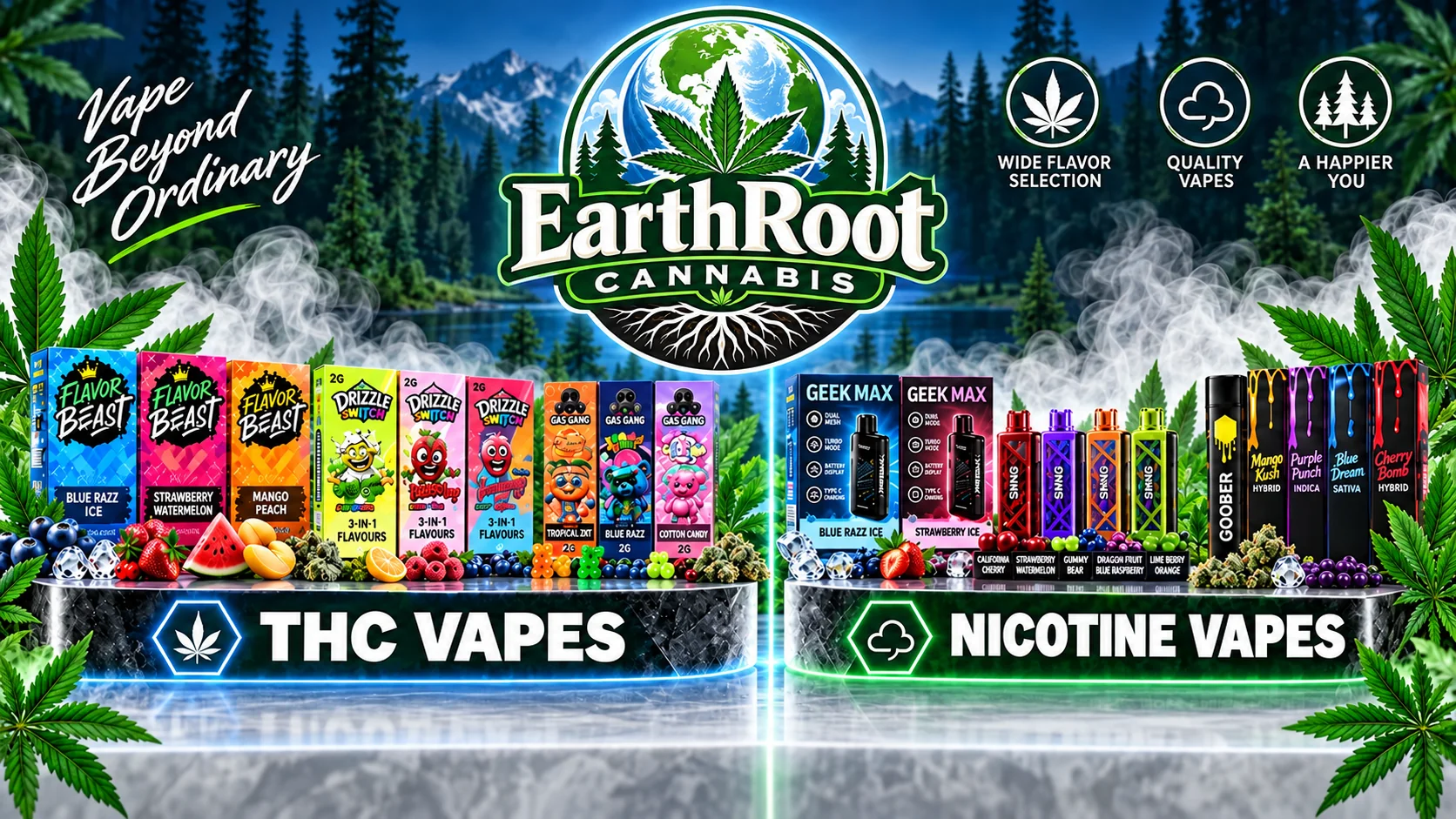 EarthRoot Cannabis nicotine vapes and THC vapes EarthRoot Cannabis in Etobicoke โ nicotine vapes and THC vapes